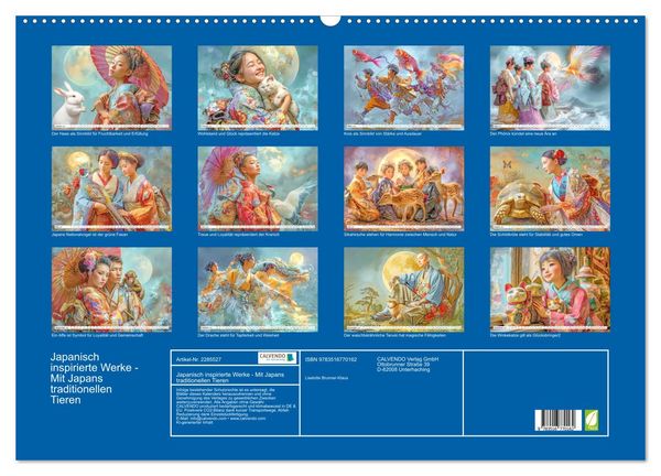 Produktbild: Japanisch inspirierte Werke - Mit Japans traditionellen Tieren (Wandkalender 2027 DIN A2 quer), CALVENDO Monatskalender