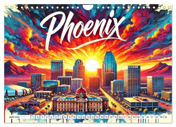 Produktbild: Stadtansichten der USA in Tusche (Wandkalender 2026 DIN A4 quer), CALVENDO Monatskalender