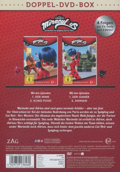 Produktbild: Miraculous 7+8 - Geschichten von Ladybug und Cat Noir - Die DVD zur TV-Serie [2 DVDs]