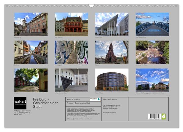 Produktbild: Freiburg - Gesichter einer Stadt (Wandkalender 2026 DIN A2 quer), CALVENDO Monatskalender