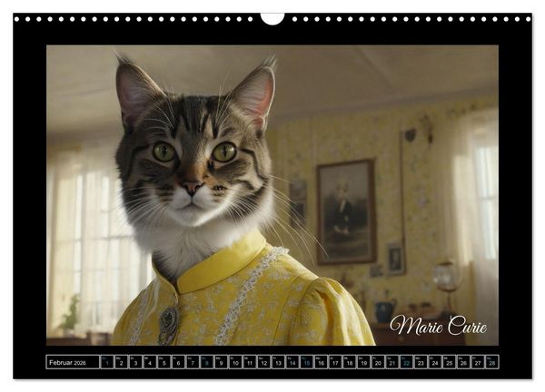 Produktbild: Katzen der Ber&uuml;hmtheiten - Ein Jahr voller ikonischer Schnurrhaare (Wandkalender 2026 DIN A3 quer), CALVENDO Monatskalender