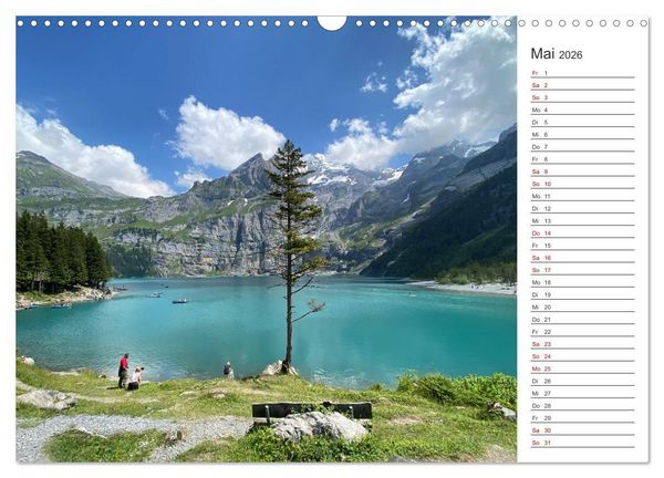 Produktbild: Alpenauszeit - Traumhafte Bergmomente am Wasser (Wandkalender 2026 DIN A3 quer), CALVENDO Monatskalender