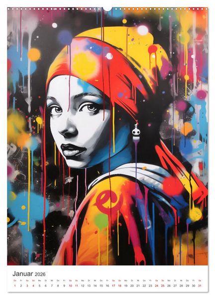 Produktbild: STREETART Neu Erleben Ein KI-Kunstkalender (hochwertiger Premium Wandkalender 2026 DIN A2 hoch), Kunstdruck in Hochglanz