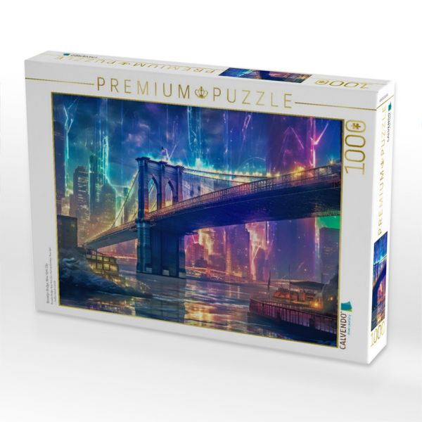 Produktbild: CALVENDO Puzzle Brooklyn Bridge, New York City | 1000 Teile Lege-Gr&ouml;&szlig;e 64x48cm Foto-Puzzle f&uuml;r gl&uuml;ckliche Stunden