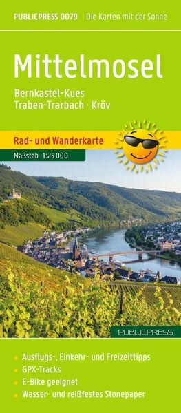 Produktbild: Publicpress Rad- und Wanderkarte Mittelmosel, Bernkastel-Kues, Traben-Trarbach, Kr&ouml;v 1:25.000