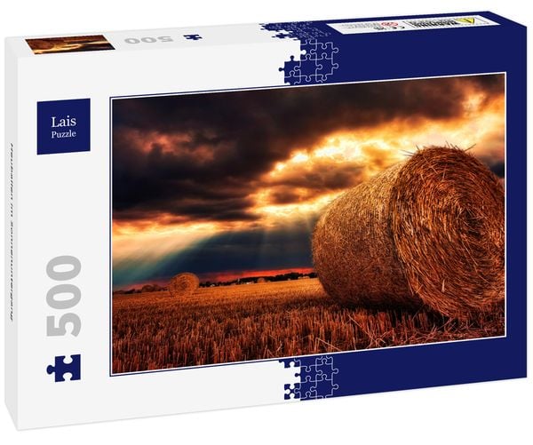 Lais Puzzle Heuballen im Sonnenuntergang 500 Teile