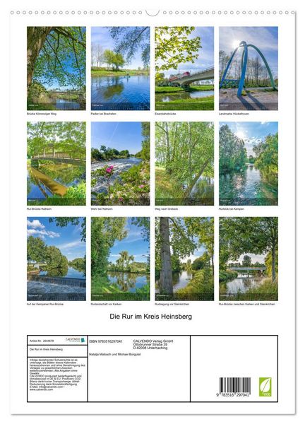 Produktbild: Die Rur im Kreis Heinsberg (hochwertiger Premium Wandkalender 2026 DIN A2 hoch), Kunstdruck in Hochglanz