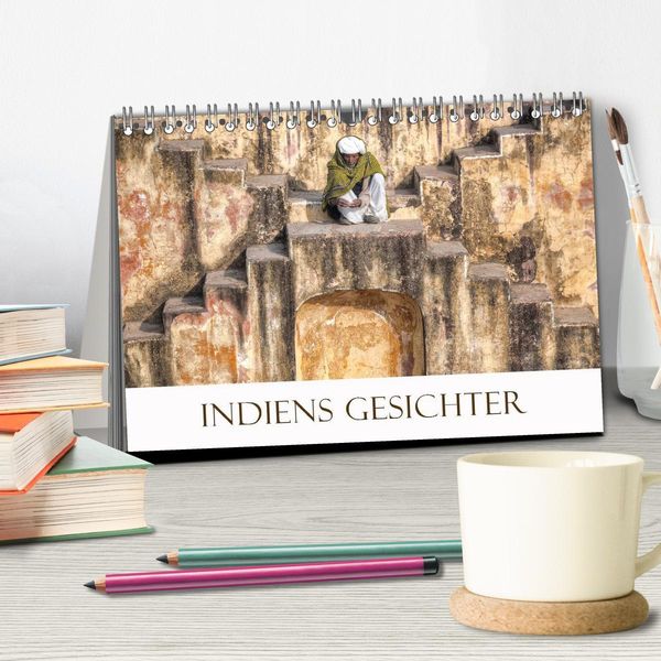 Produktbild: Indiens Gesichter (Tischkalender 2026 DIN A5 quer), CALVENDO Monatskalender