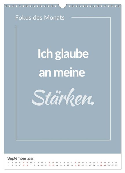 Produktbild: Achtsamkeitskalender: Mehr Achtsamkeit im Alltag mit dem Fokus des Monats (Wandkalender 2026 DIN A3 hoch), CALVENDO Monatskalender