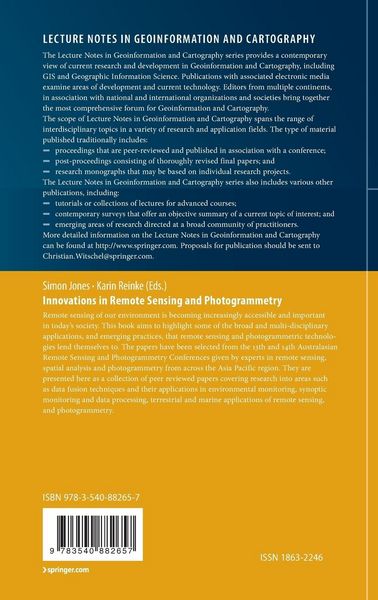 Produktbild: Innovations in Remote Sensing and Photogrammetry