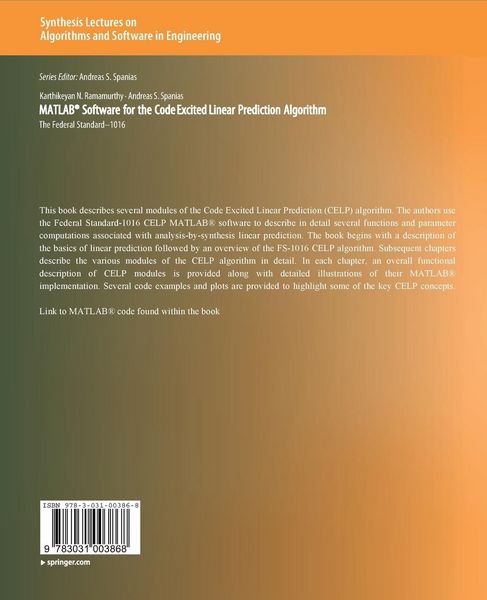 Produktbild: MATLAB&reg; Software for the Code Excited Linear Prediction Algorithm