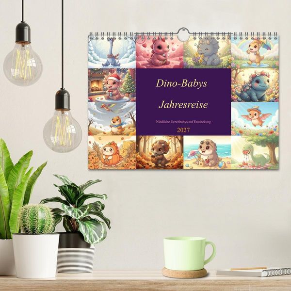 Produktbild: Dino-Babys Jahresreise (Wandkalender 2027 DIN A4 quer), CALVENDO Monatskalender