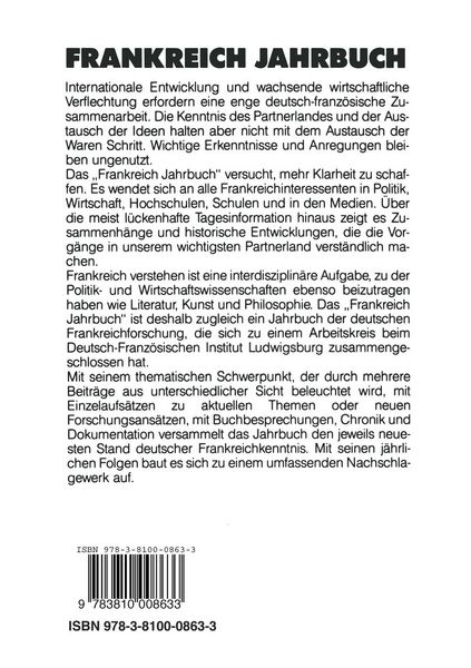 Produktbild: Frankreich-Jahrbuch 1990
