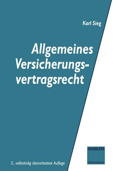 Produktbild: Allgemeines Versicherungsvertragsrecht