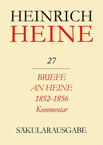 Produktbild: Briefe an Heine 1852-1856, Kommentar