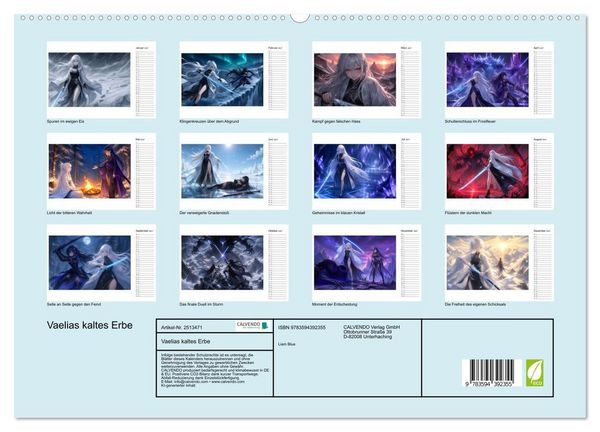 Produktbild: Vaelias kaltes Erbe (hochwertiger Premium Wandkalender 2027 DIN A2 quer), Kunstdruck in Hochglanz