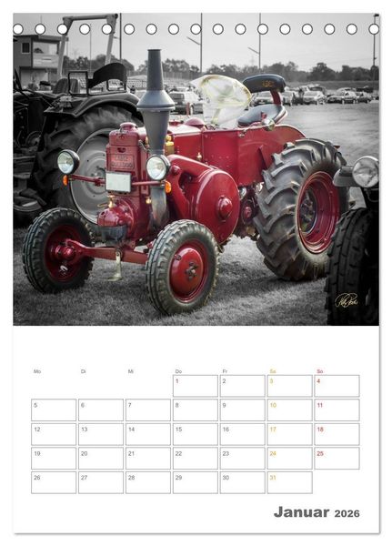 Produktbild: Oldtimer - Trecker Liebe (Tischkalender 2026 DIN A5 hoch), CALVENDO Monatskalender
