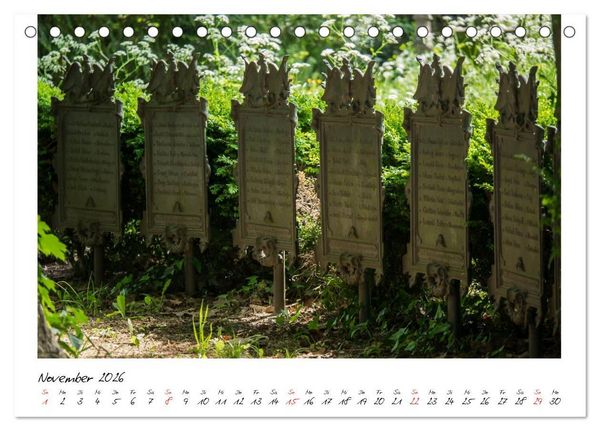 Produktbild: Alter Friedhof Freiburg (Tischkalender 2026 DIN A5 quer), CALVENDO Monatskalender