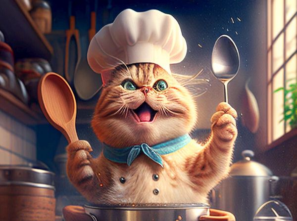 Produktbild: CALVENDO Puzzle Lustige Katze als Koch | 2000 Teile Lege-Gr&ouml;&szlig;e 90x67cm Foto-Puzzle f&uuml;r gl&uuml;ckliche Stunden