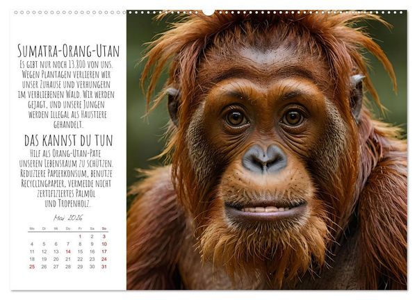 Produktbild: Wir sind die Letzten hier! Wir sterben aus. Wie du uns helfen kannst! (Wandkalender 2026 DIN A2 quer), CALVENDO Monatskalender