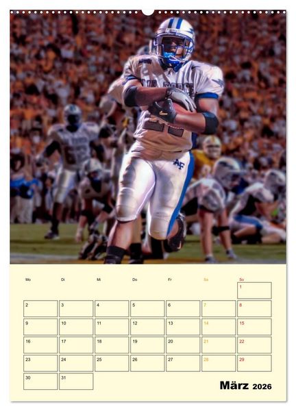 Produktbild: American Football, Team-Arbeit (hochwertiger Premium Wandkalender 2026 DIN A2 hoch), Kunstdruck in Hochglanz