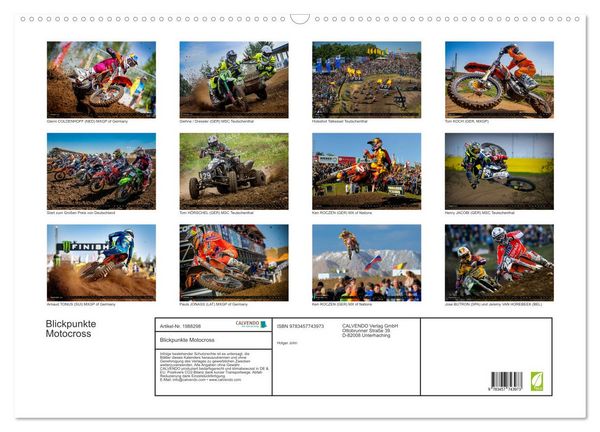 Produktbild: Blickpunkte Motocross (Wandkalender 2026 DIN A2 quer), CALVENDO Monatskalender