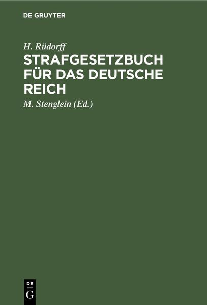 Produktbild: Strafgesetzbuch f&uuml;r das deutsche Reich