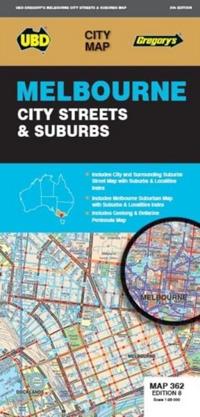Produktbild: Melbourne City Streets & Suburbs Map 362 8th ed