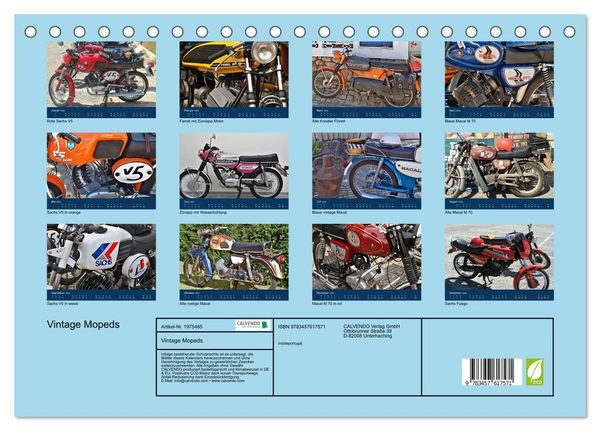 Produktbild: Vintage Mopeds (Tischkalender 2026 DIN A5 quer), CALVENDO Monatskalender