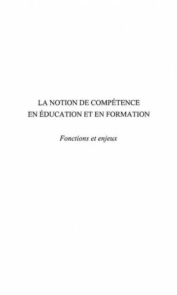 Produktbild: La notion de competence en education et en formation