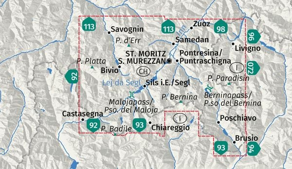 Produktbild: KOMPASS Wanderkarte 99 Oberengadin / Alta Engadina 1:40.000