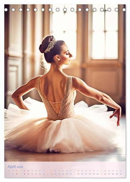 Produktbild: Mit Tutu und Spitzenschuhen Impressionen aus dem Ballett (Tischkalender 2026 DIN A5 hoch), CALVENDO Monatskalender