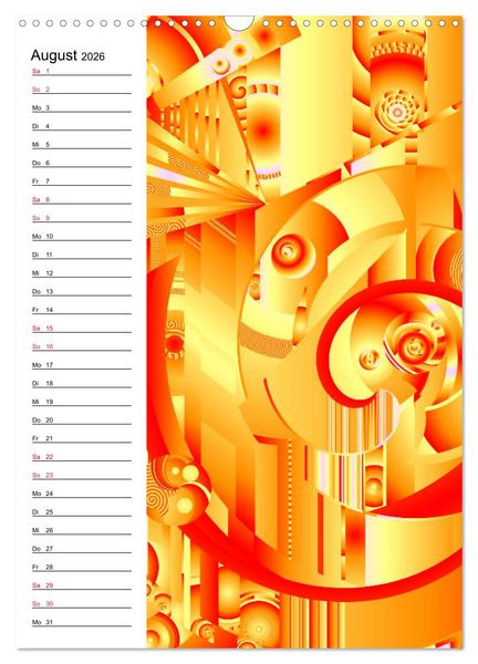 Produktbild: Geometrische Raumeindr&uuml;cke Planer (Wandkalender 2026 DIN A3 hoch), CALVENDO Monatskalender