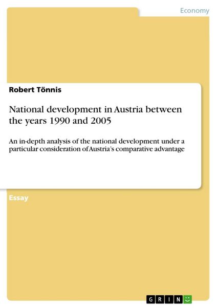 Produktbild: National development in Austria between the years 1990 and 2005