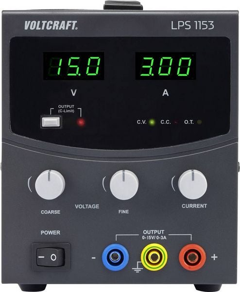 Produktbild: VOLTCRAFT LPS1153 Labornetzger&auml;t, einstellbar 0 - 15 V/DC 0 - 3A 45W Anzahl Ausg&auml;nge 1 x