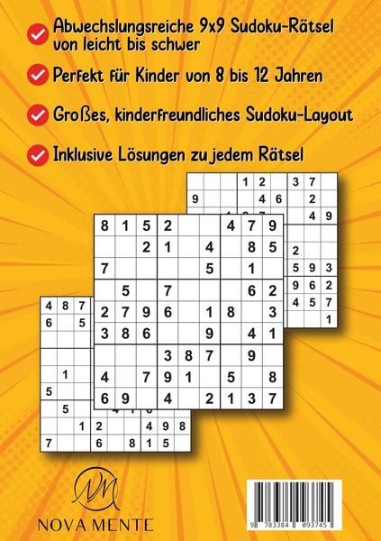 Produktbild: Sudoku f&uuml;r Kinder ab 8 Jahren