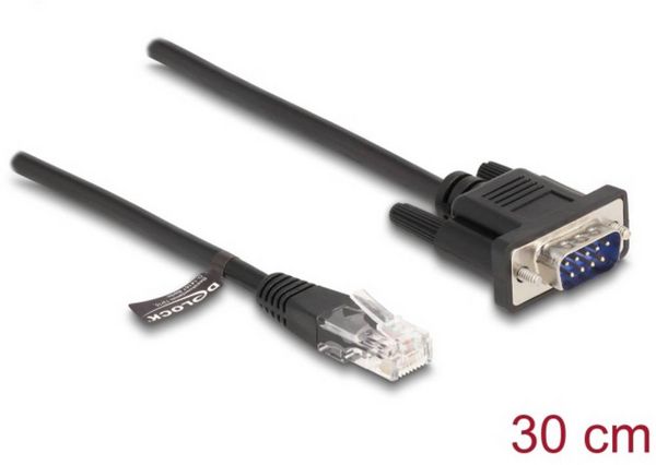 Produktbild: Delock 88008 RJ45 / Seriell Patchkabel 0.30m Schwarz 1St.