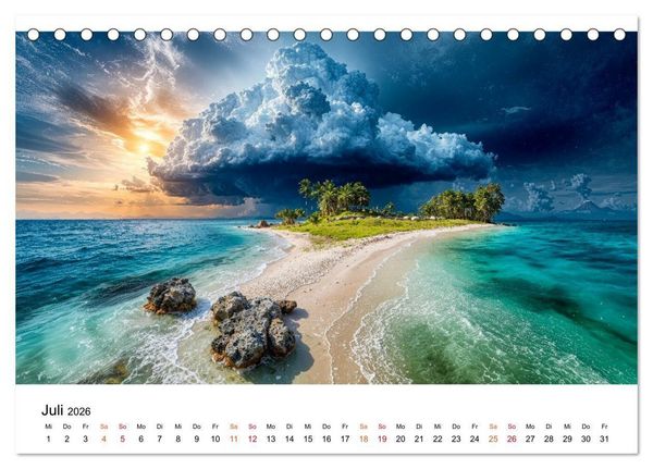 Produktbild: Inseln der Sehnsucht - Versteckte Paradiese (Tischkalender 2026 DIN A5 quer), CALVENDO Monatskalender