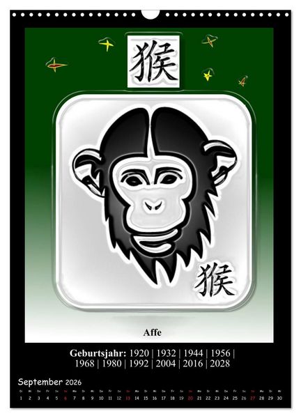 Produktbild: Chinesisches Horoskop (Wandkalender 2026 DIN A3 hoch), CALVENDO Monatskalender