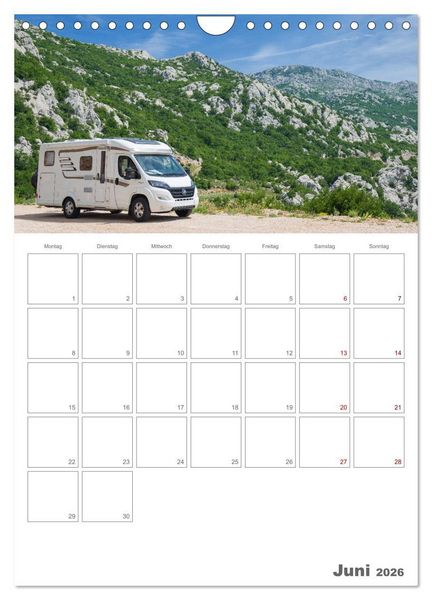 Produktbild: Wohnmobil Jahresplaner (Wandkalender 2026 DIN A4 hoch), CALVENDO Monatskalender