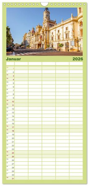 Produktbild: Familienplaner 2026 - Valencia - Eine Stadt voller Kontraste. mit 5 Spalten (Wandkalender, 21 x 45 cm) CALVENDO
