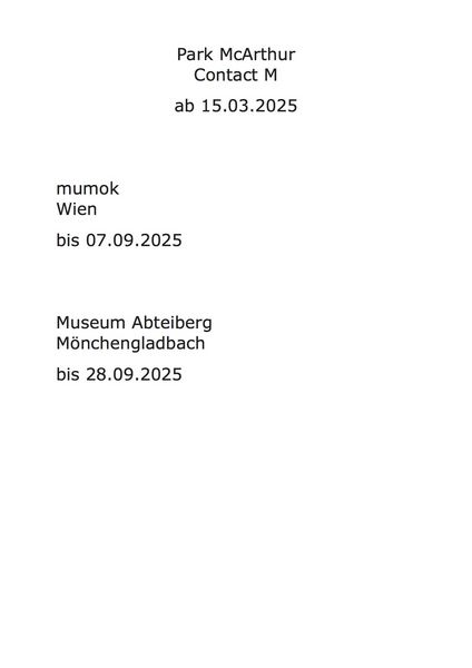 Produktbild: Park McArthur. Contact M