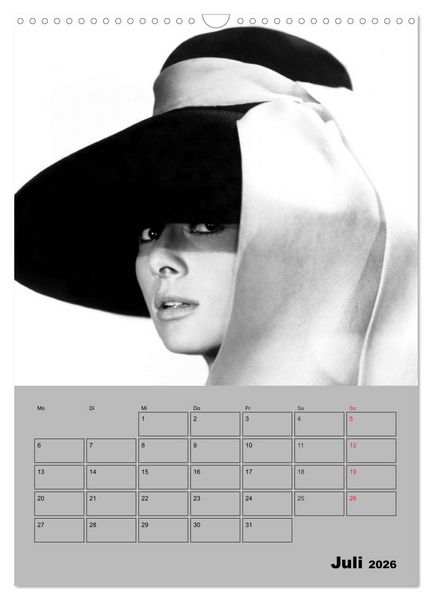 Produktbild: Hollywood-Diva. Audrey Hepburn (Wandkalender 2026 DIN A3 hoch), CALVENDO Monatskalender