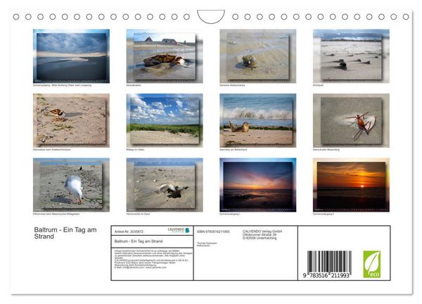 Produktbild: Baltrum - Ein Tag am Strand (Wandkalender 2026 DIN A4 quer), CALVENDO Monatskalender