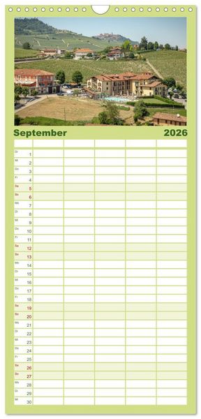 Produktbild: Familienplaner 2026 - Barolo in den H&uuml;geln des Langhe mit 5 Spalten (Wandkalender, 21 x 45 cm) CALVENDO