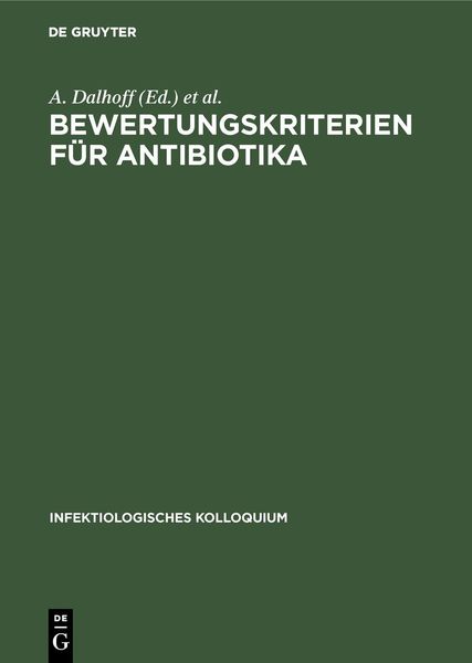 Produktbild: Bewertungskriterien f&uuml;r Antibiotika
