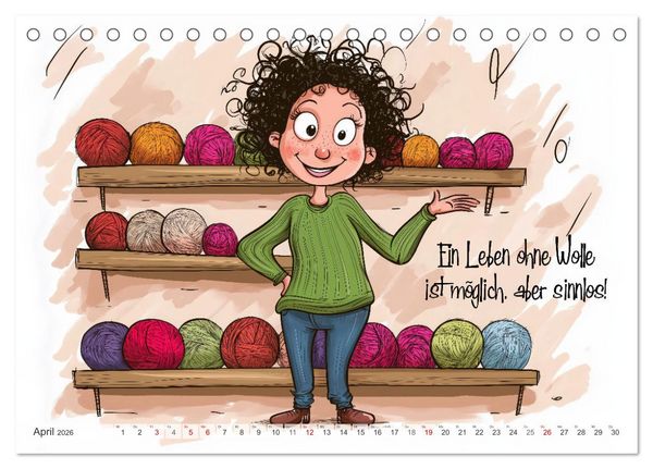 Produktbild: Wollfieber (Tischkalender 2026 DIN A5 quer), CALVENDO Monatskalender