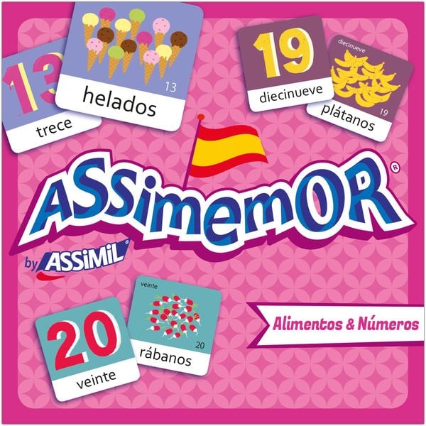ASSiMEMOR Alimentos & Números (Speisen & Zahlen), Game von Jean-Sébastien Deheeger, Assimil, 978-2-7005-9047-0