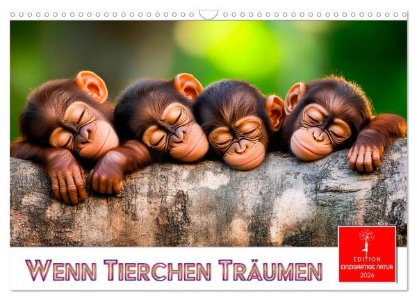 Produktbild: Wenn Tierchen tr&auml;umen (Wandkalender 2026 DIN A3 quer), CALVENDO Monatskalender