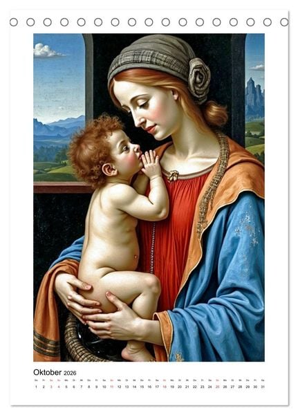 Produktbild: Marienbilder der Renaissance neu interpretiert (Tischkalender 2026 DIN A5 hoch), CALVENDO Monatskalender